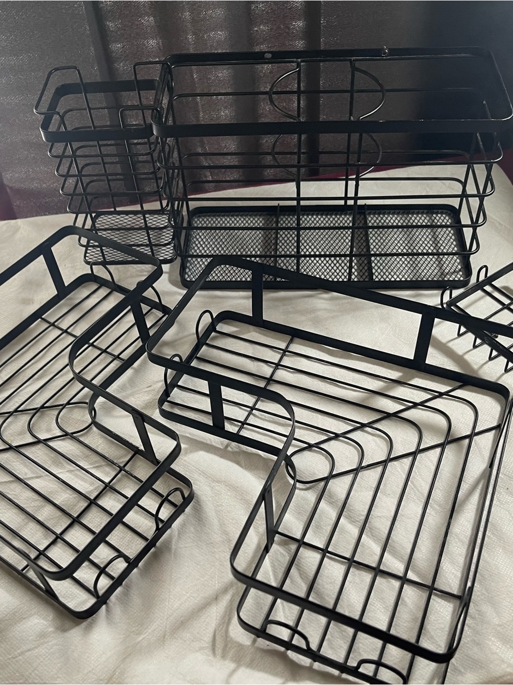 Black Metal Shower Caddy Shelf Set